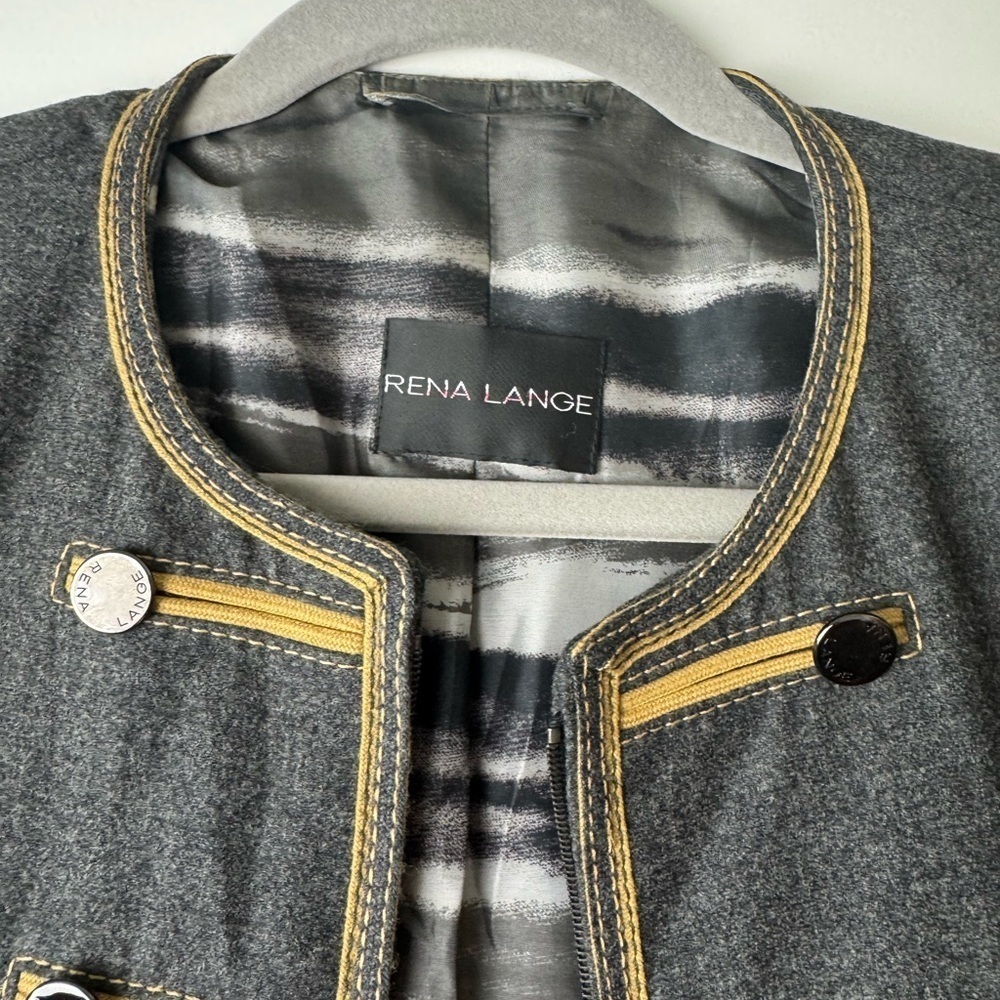 Rena Lange Military Blazer Women’s 10 Designer Preppy Luxury - Picture 2 of 10